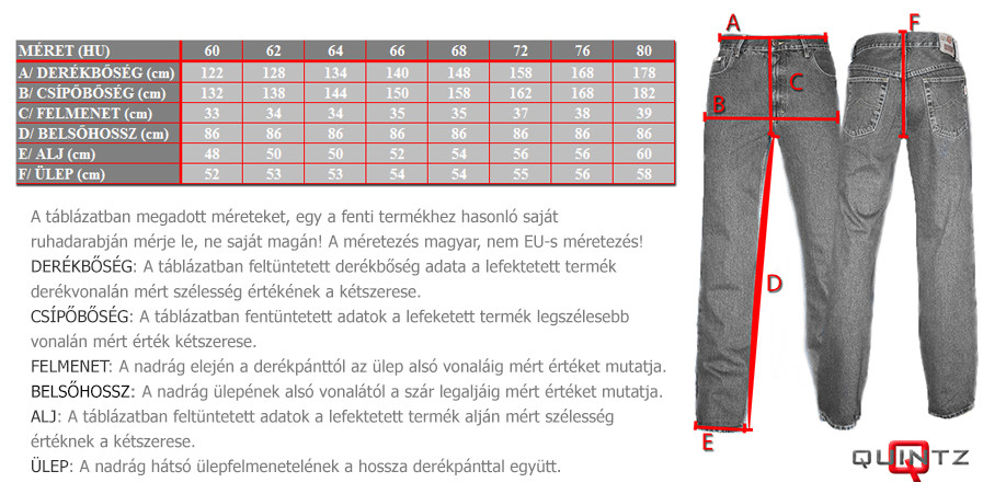 nagyméretű nadrág méretek 2025