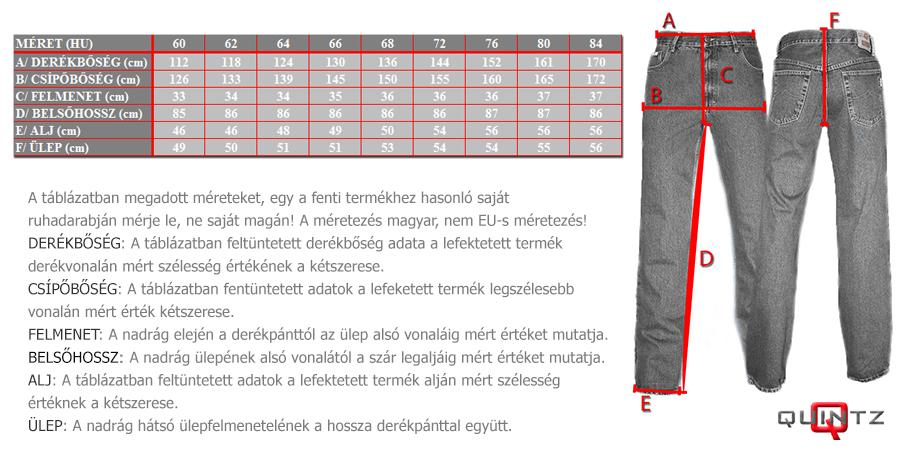 nagyméretű fekete nadrág méretek