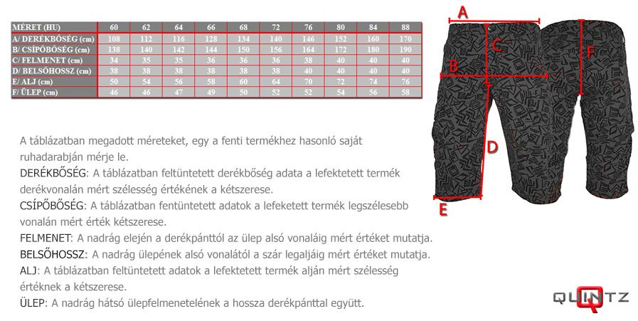 nagyméretű farmer rövidnadrág méretek