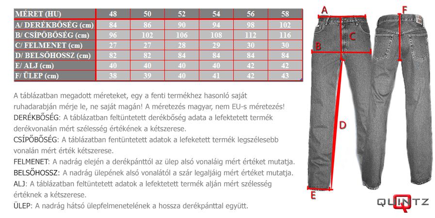 fekete férfi nadrág méretek 2025