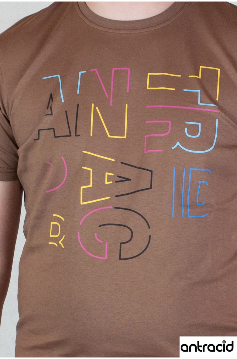 Antracid férfi barna póló