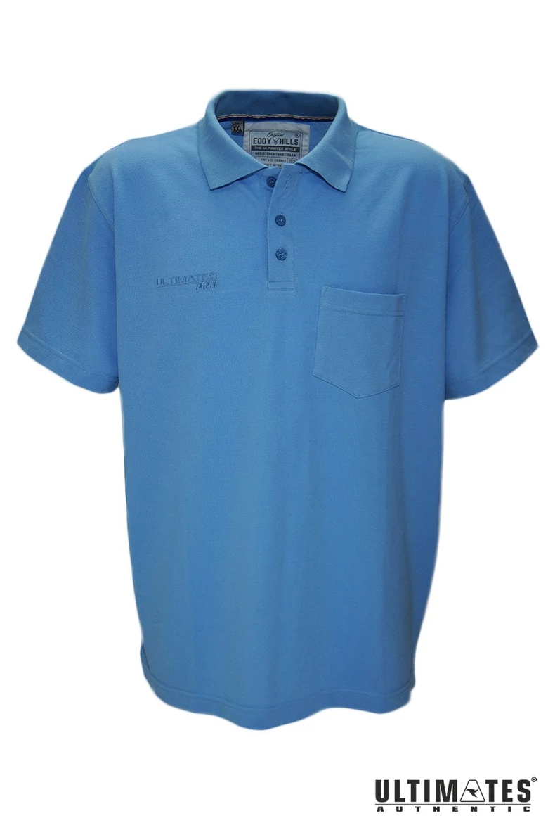 férfi nagyméretű világos kék galléros póló