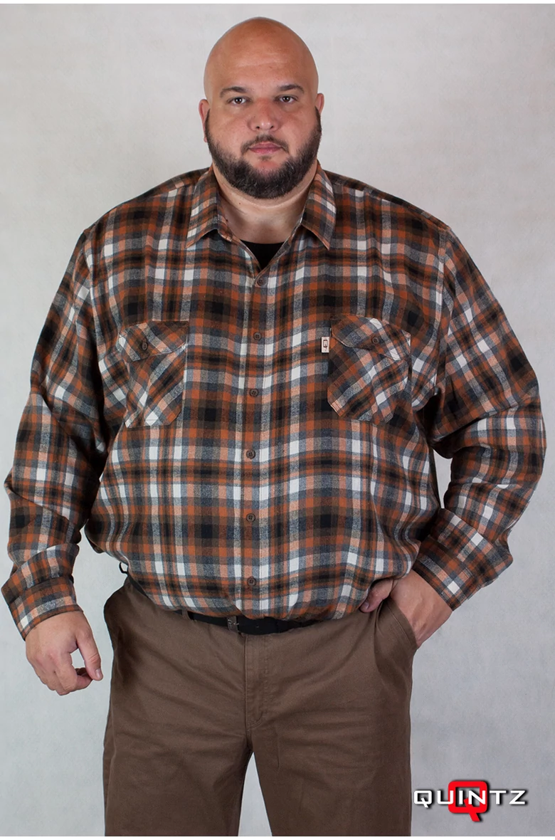 férfi nagyméretű flaneling barna