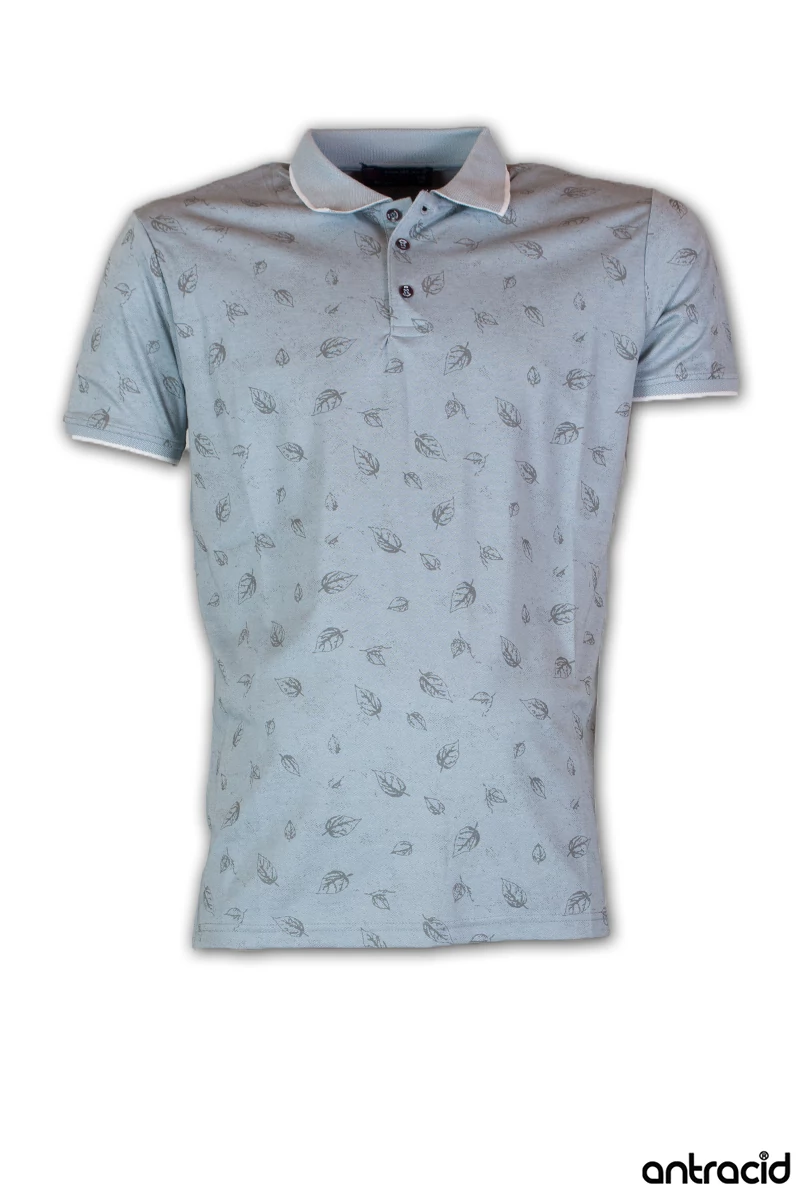 férfi világos szürke galléros póló