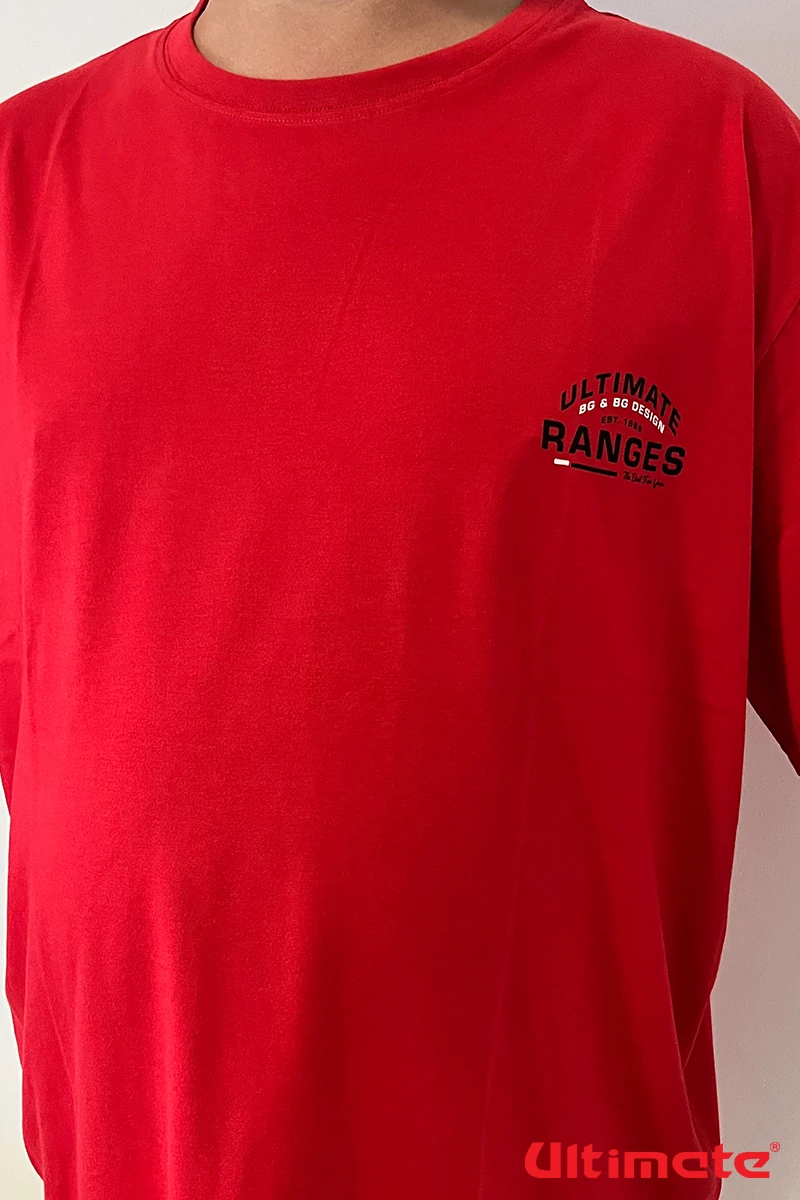 piros nagyméretű póló férfiaknak