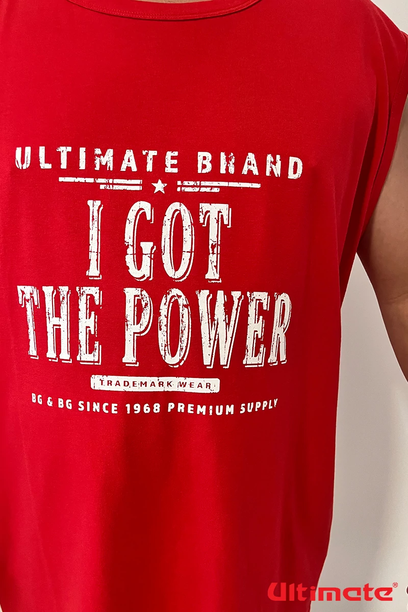 Férfi nagyméretű ujjatlan piros póló