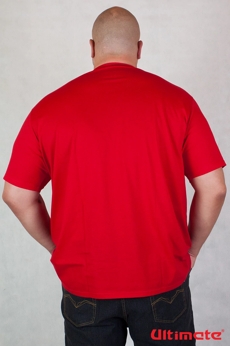 piros nagyméretű póló férfiaknak