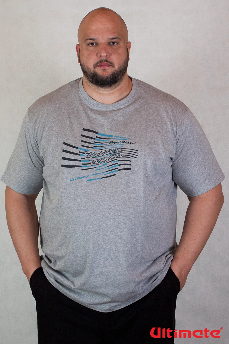 szürke nagyméretű póló férfiaknak