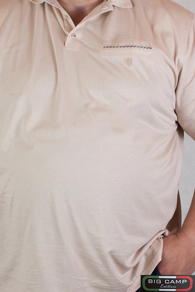 férfi nagyméretű bézs galléros póló