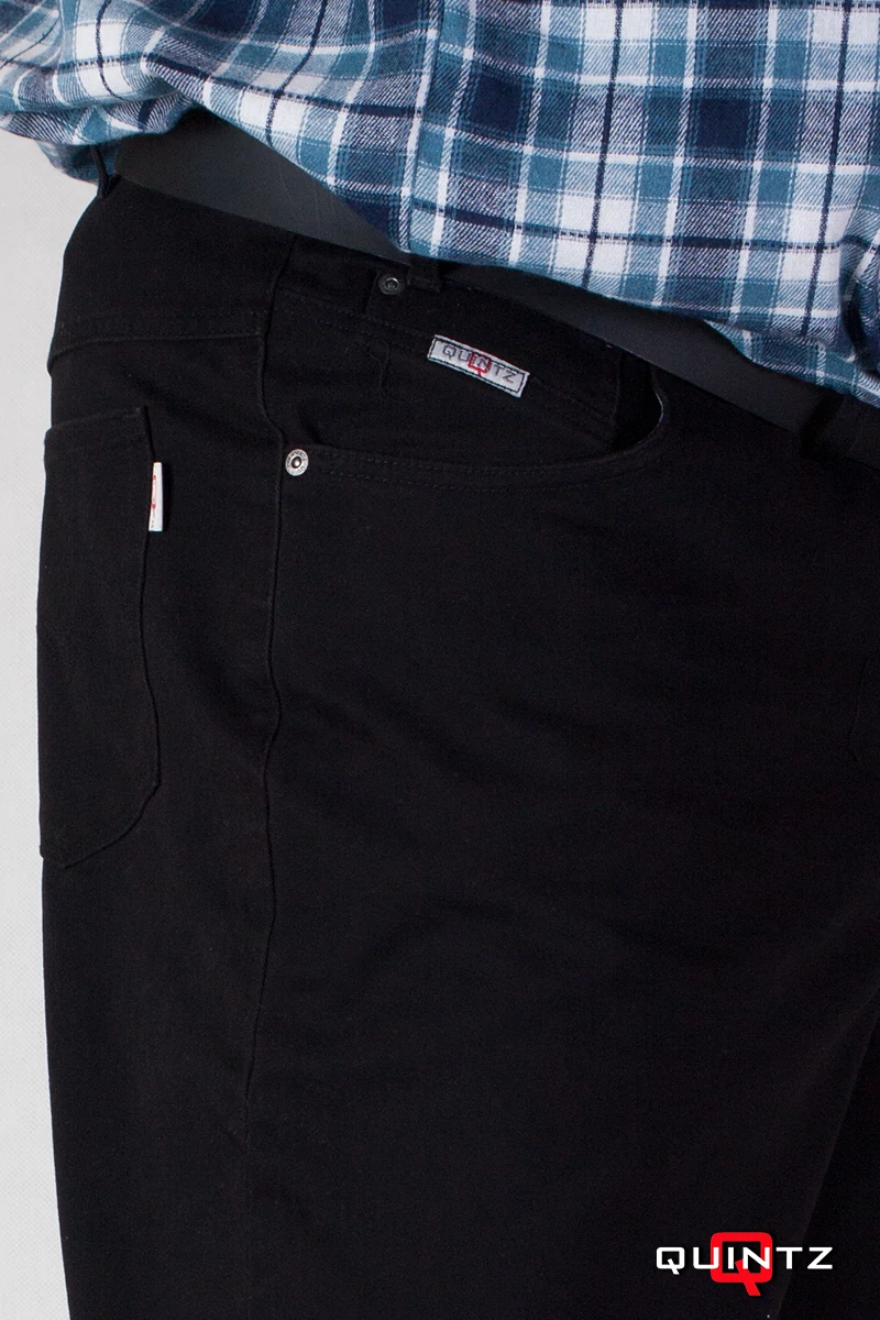 Férfi extra nagy méretű fekete szövetnadrág