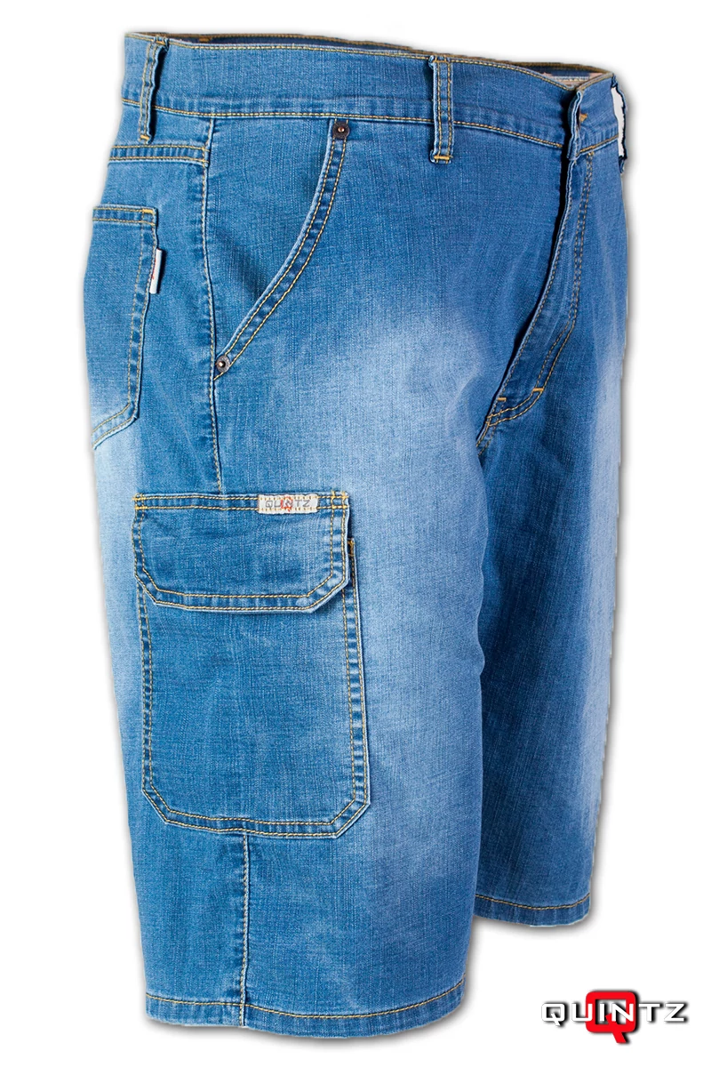 férfi világos kék farmer cargo rövidnadrág