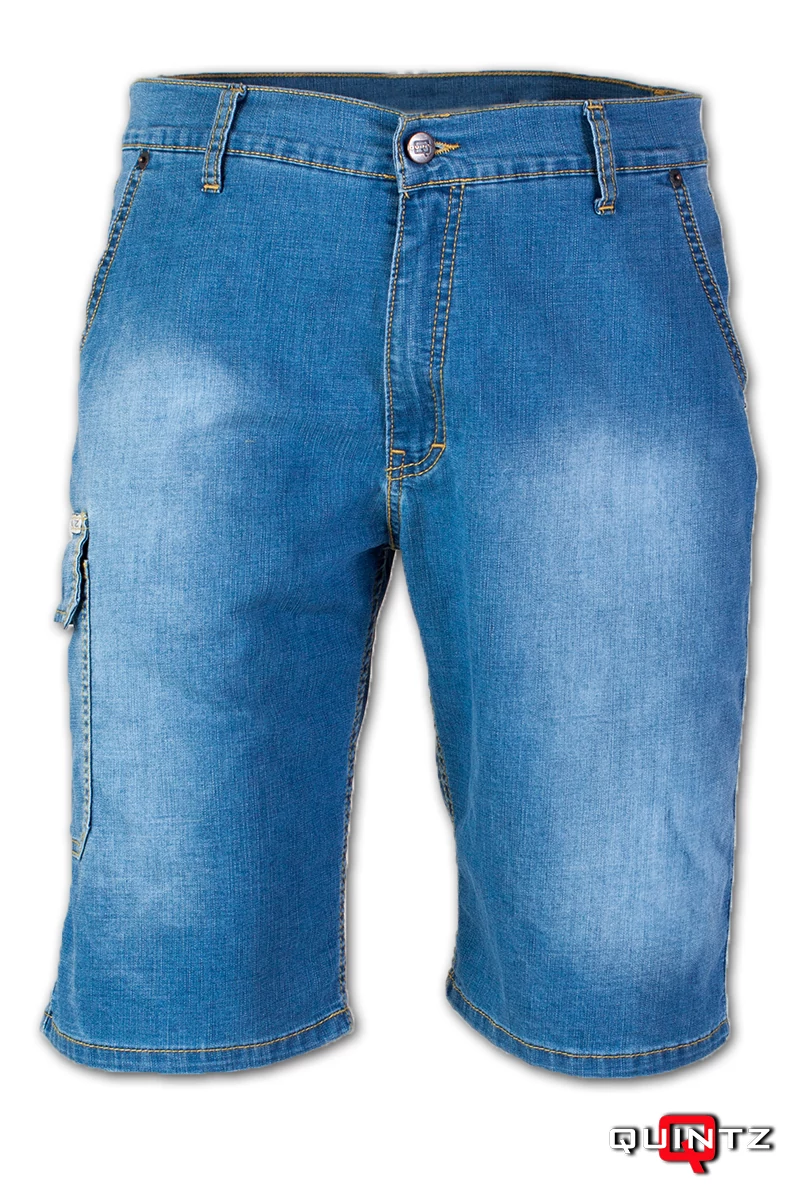 férfi világos kék farmer cargo rövidnadrág