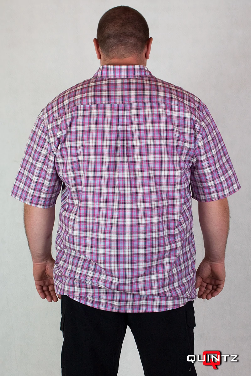 kockás plus size nyári férfi ing