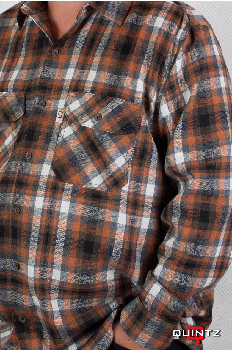 barna kockás flanel ing