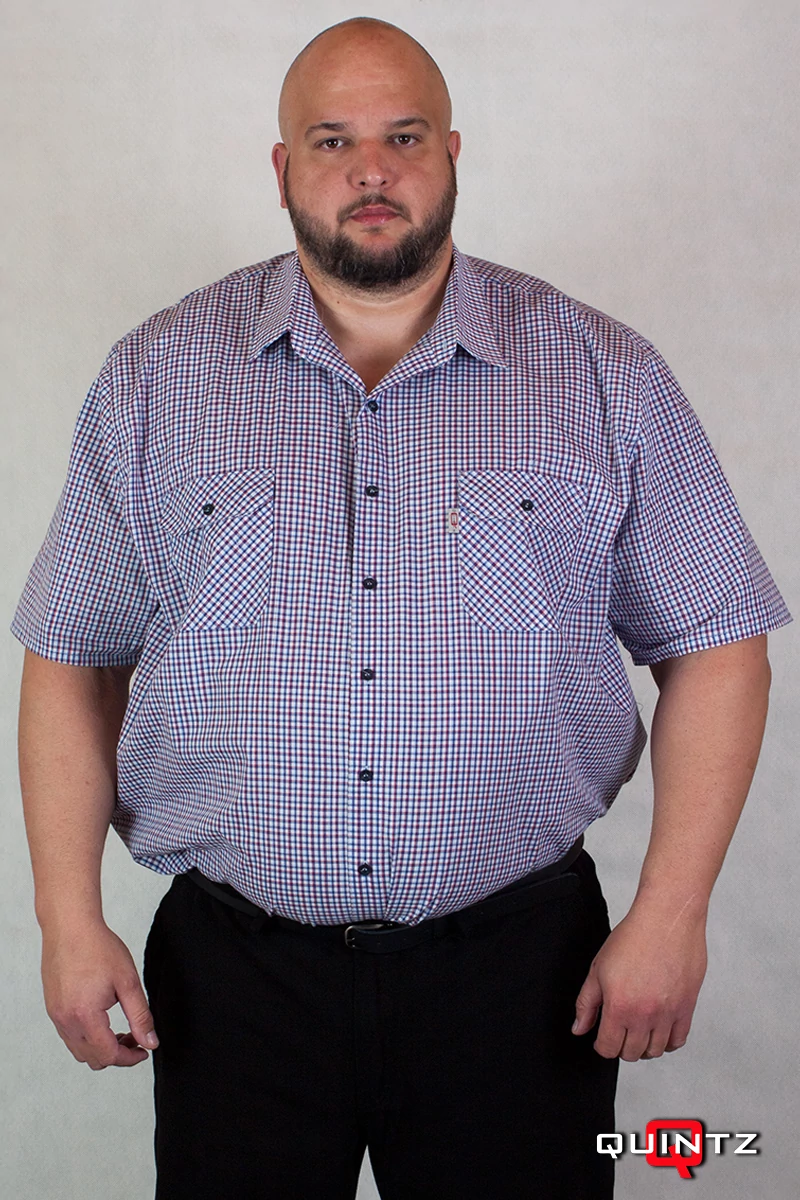 férfi nagyméretű kockás rövid ujjú ing