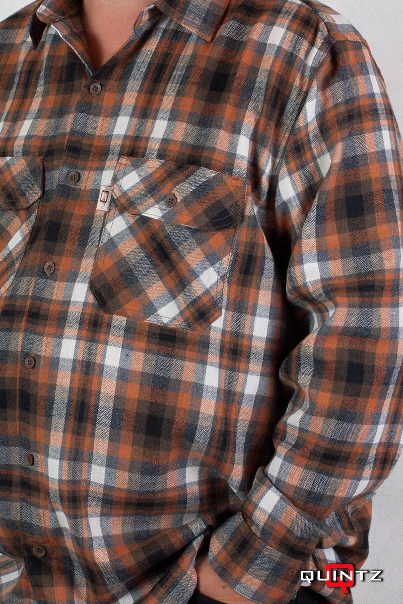 barna kockás flanel ing