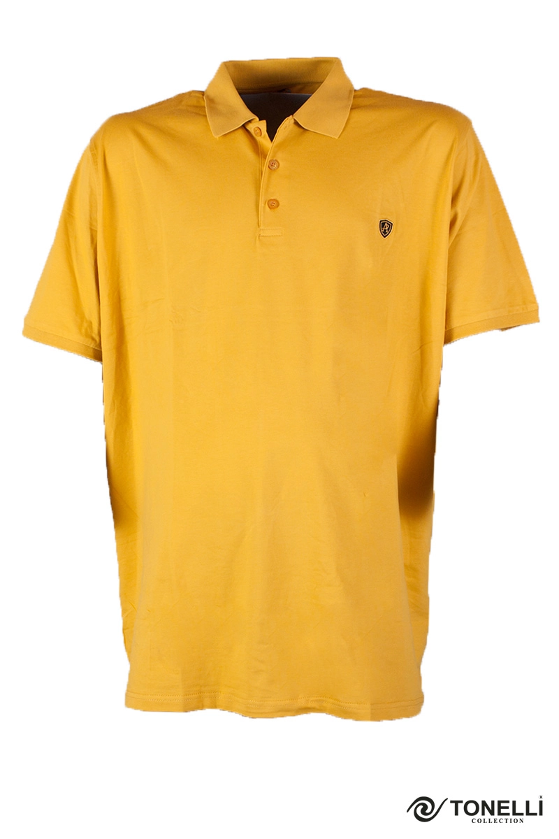 férfi sárga galléros póló
