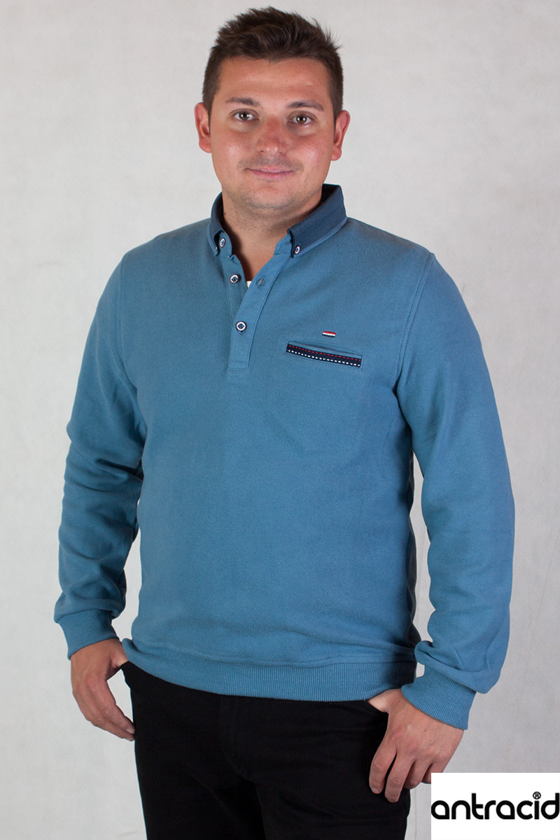 férfi világos kék Antracid pulóver